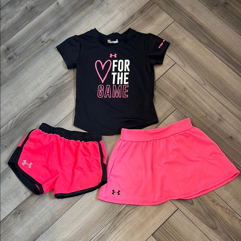 Under Armour Kids' Black and Pink Athletic Set